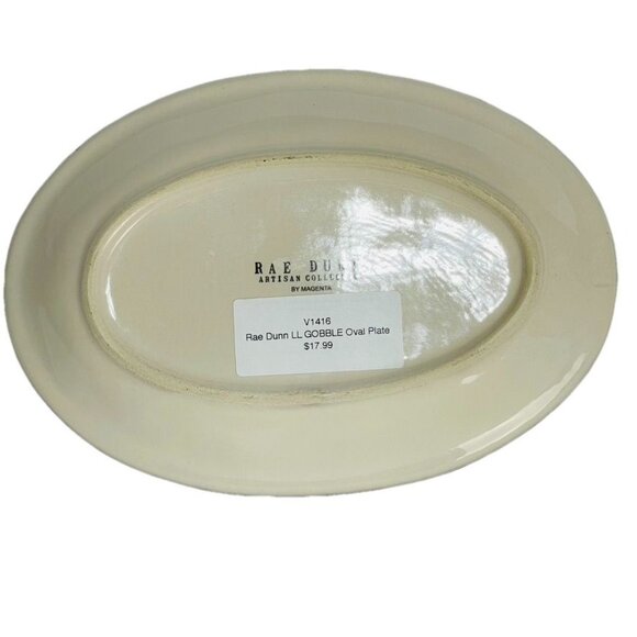 Rae Dunn "Gobble" Oval Plate From Artisan Collection - Picture 2 of 6
